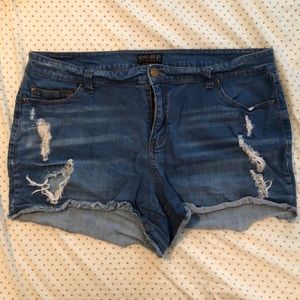Forever 21 Plus Sizes Distressed Denim Shorts